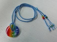 2.8 Rainbow｜ネックレス（水色×スカイブルーストラップ）