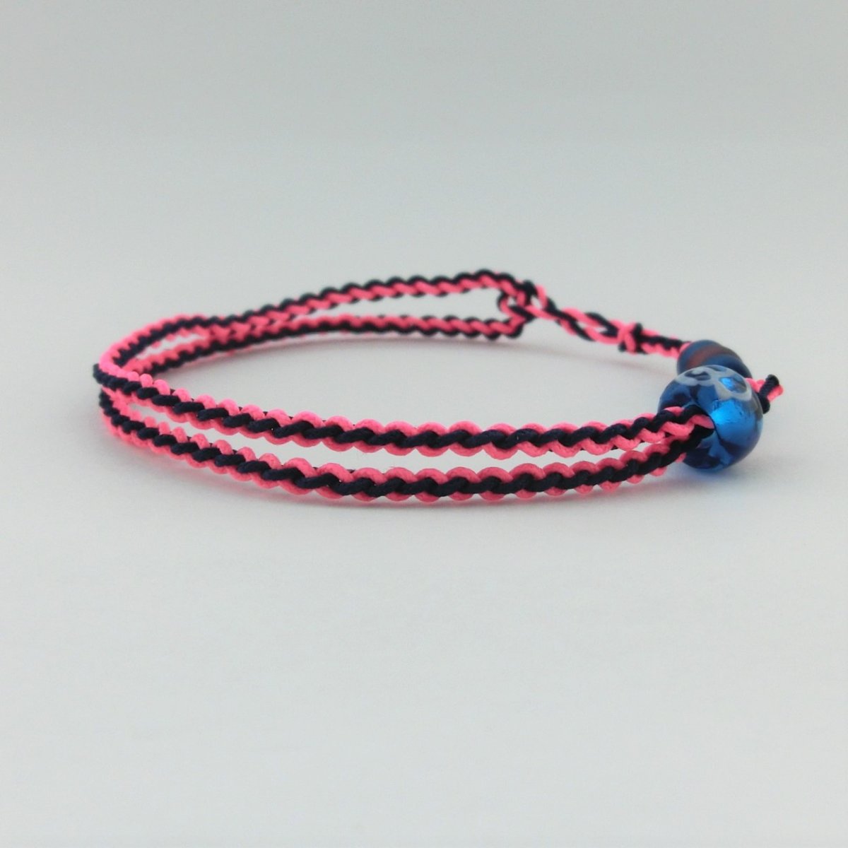 U-PRETZ 2連|ブレスレット・アンクレット|ダークネイビー×SKピンク