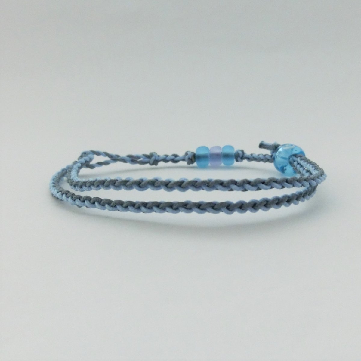 U-PRETZ 2連｜ブレスレット・アンクレット｜グレー×水色