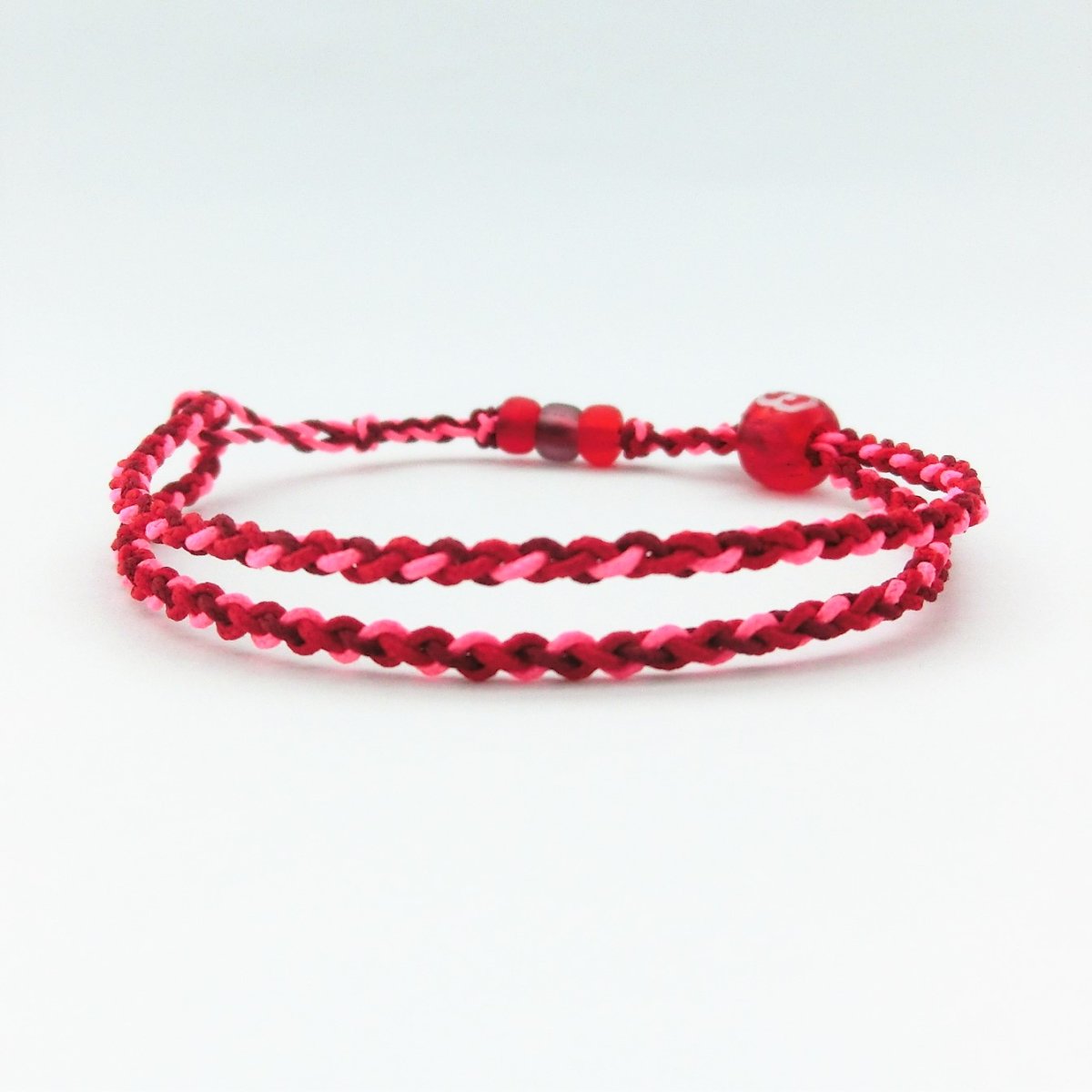 U-PRETZ 2連|ブレスレット・アンクレット|レッド×SKピンク×マルサラ