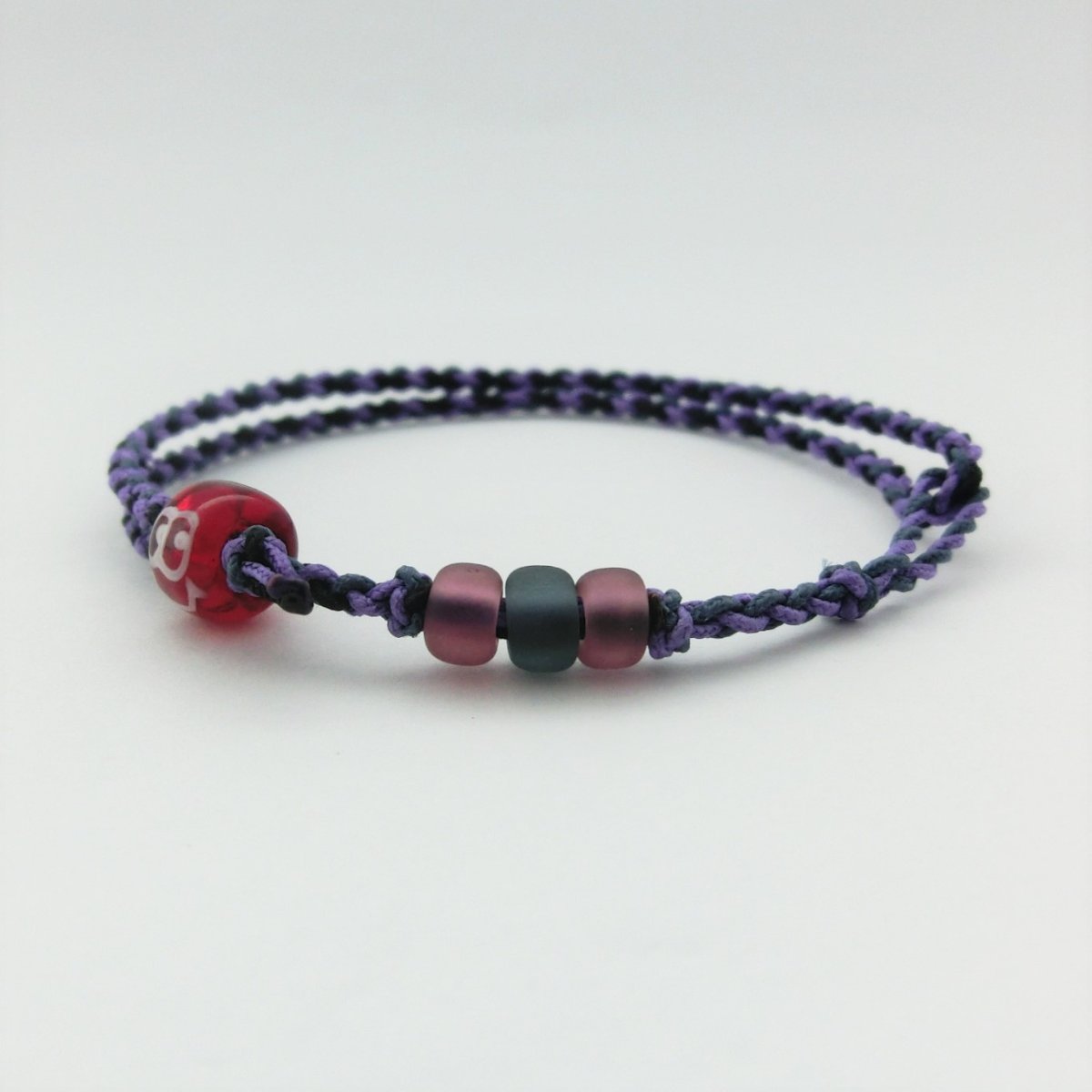 U-PRETZ 2連|ブレスレット・アンクレット|パープル×ブラック×スレート