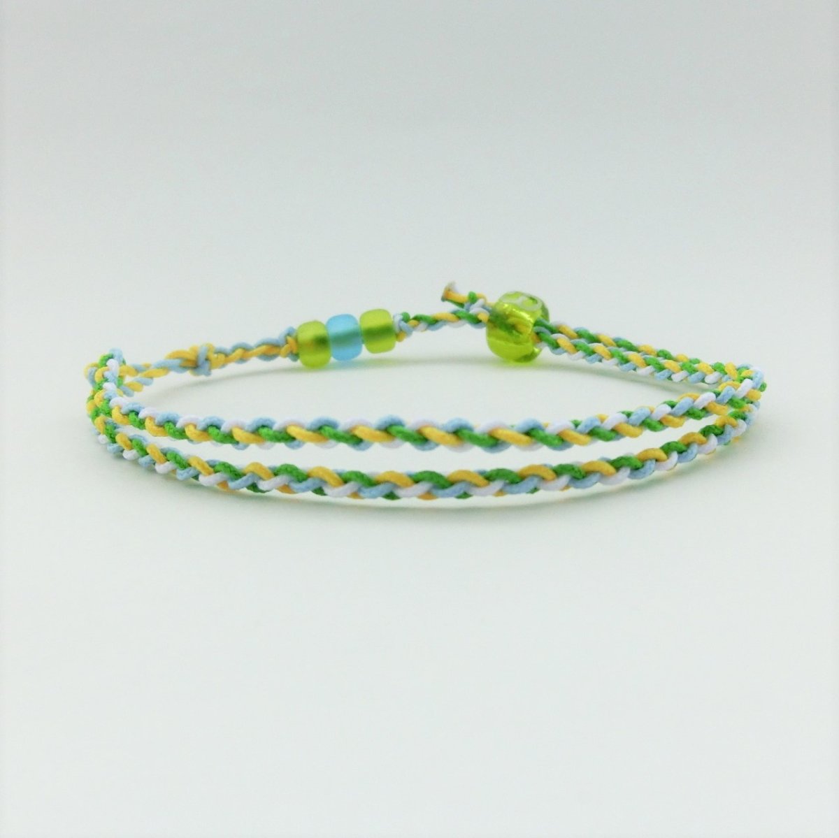 U-PRETZ 2連|ブレスレット・アンクレット|きみどり×イエロー×水色×ホワイト