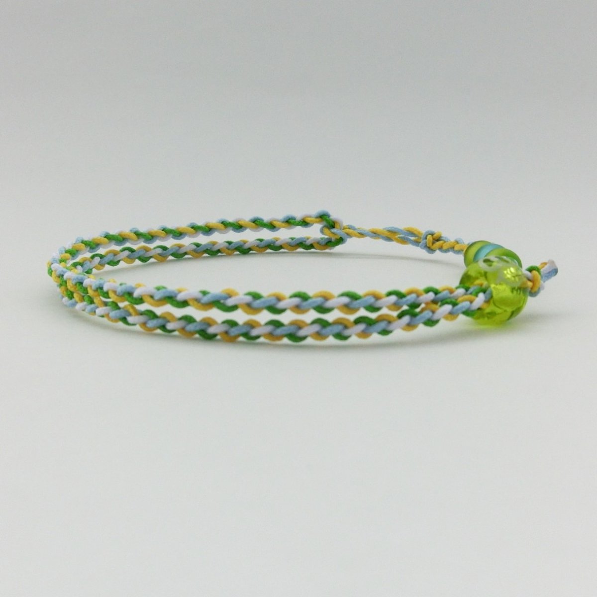U-PRETZ 2連|ブレスレット・アンクレット|きみどり×イエロー×水色×ホワイト