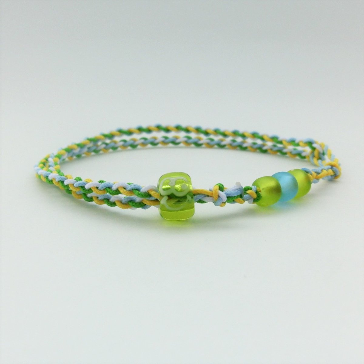 U-PRETZ 2連|ブレスレット・アンクレット|きみどり×イエロー×水色×ホワイト
