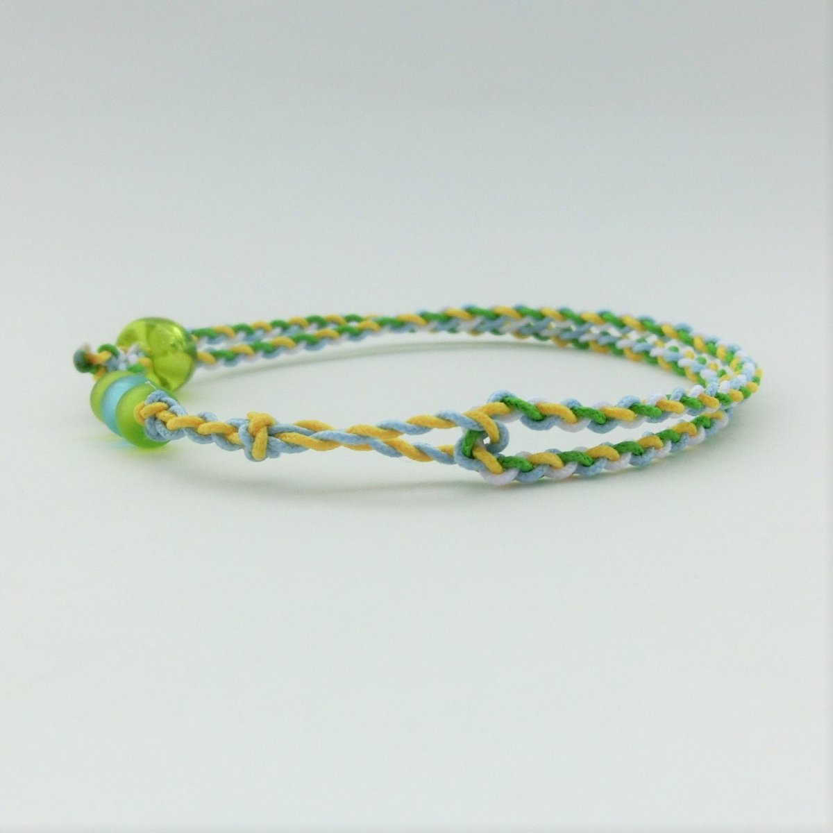 U-PRETZ 2連|ブレスレット・アンクレット|きみどり×イエロー×水色×ホワイト