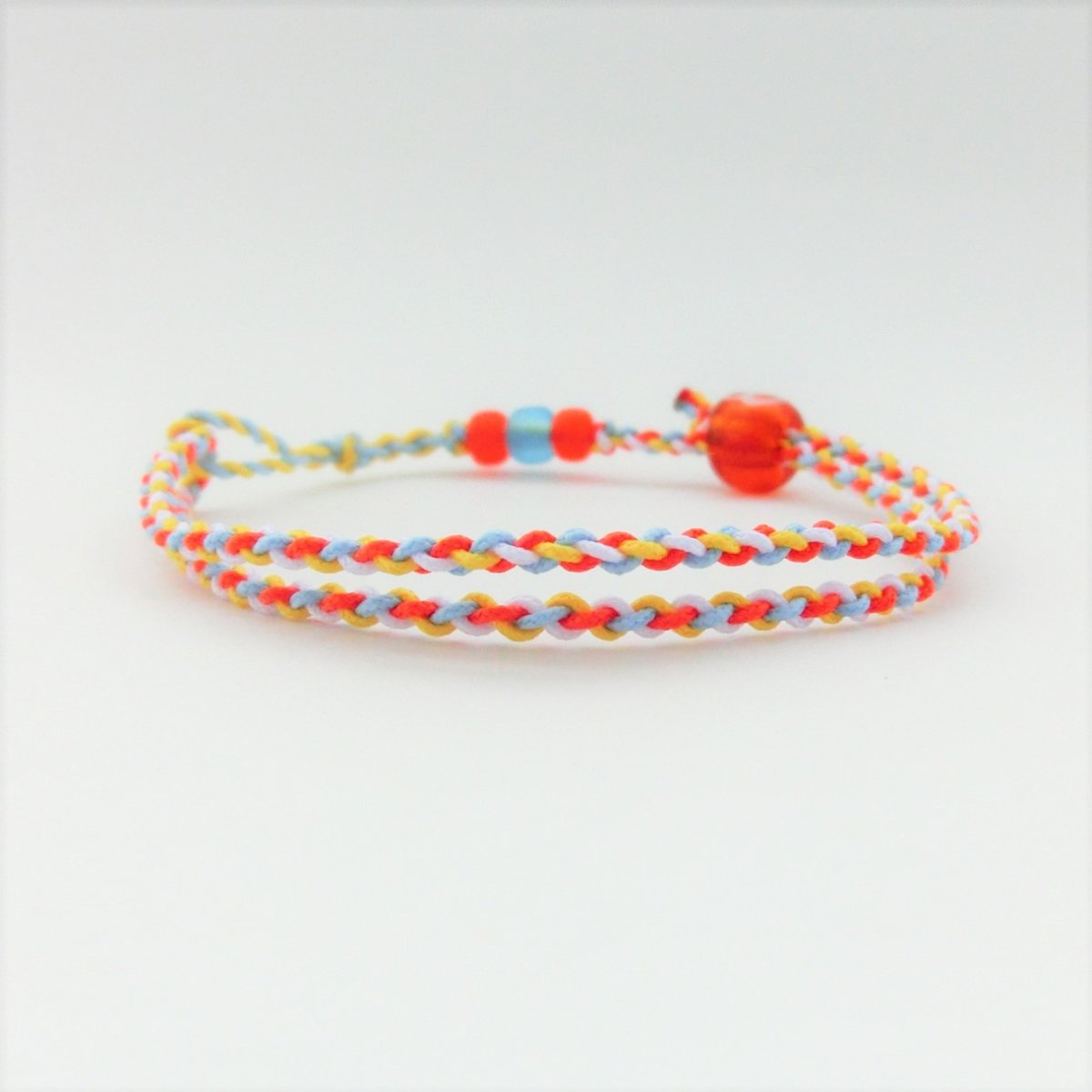U-PRETZ 2連|ブレスレット・アンクレット|オレンジ×水色×イエロー×ホワイト