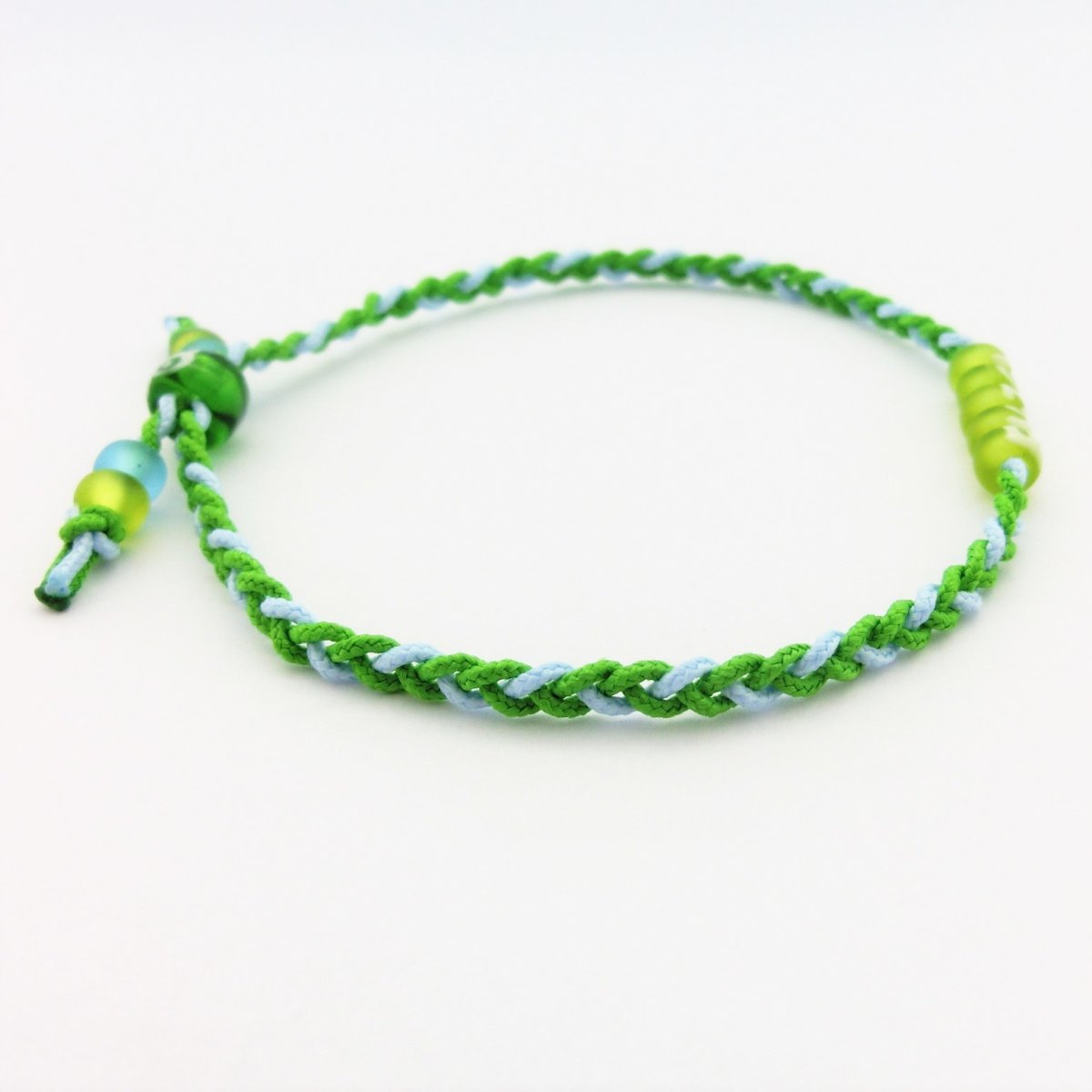 絆*ブレスレット/アンクレット 「きみどり×ルーサイトグリーン」