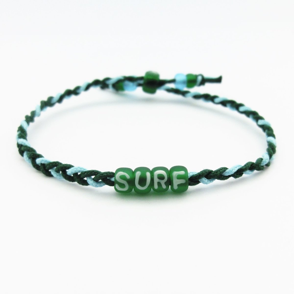 絆*ブレスレット/アンクレット 「ダークグリーン×ルーサイトグリーン」