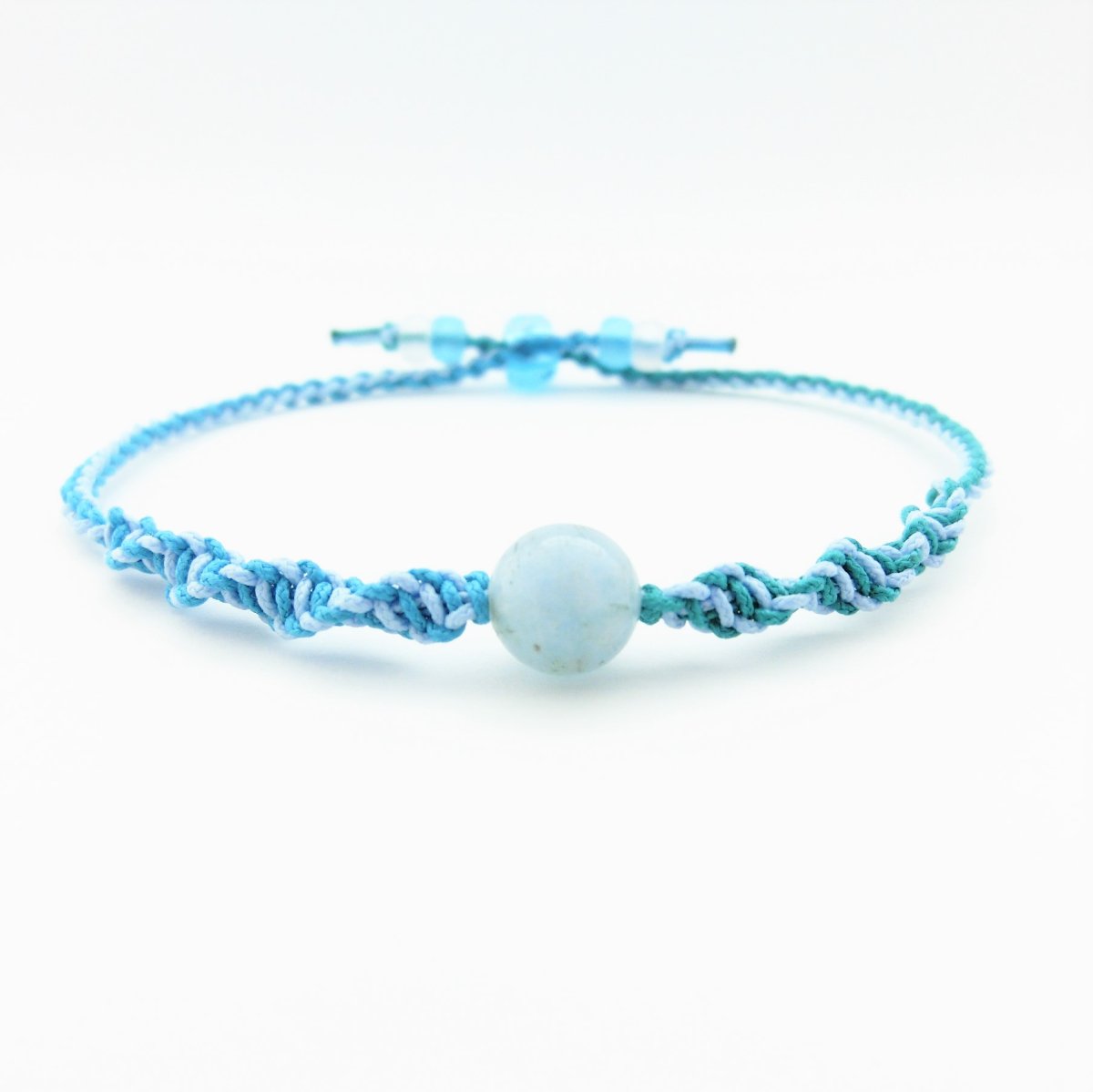 3月誕生石【アクアマリン】｜ブレスレット・アンクレット｜ホワイト×マルサラ・ブラック