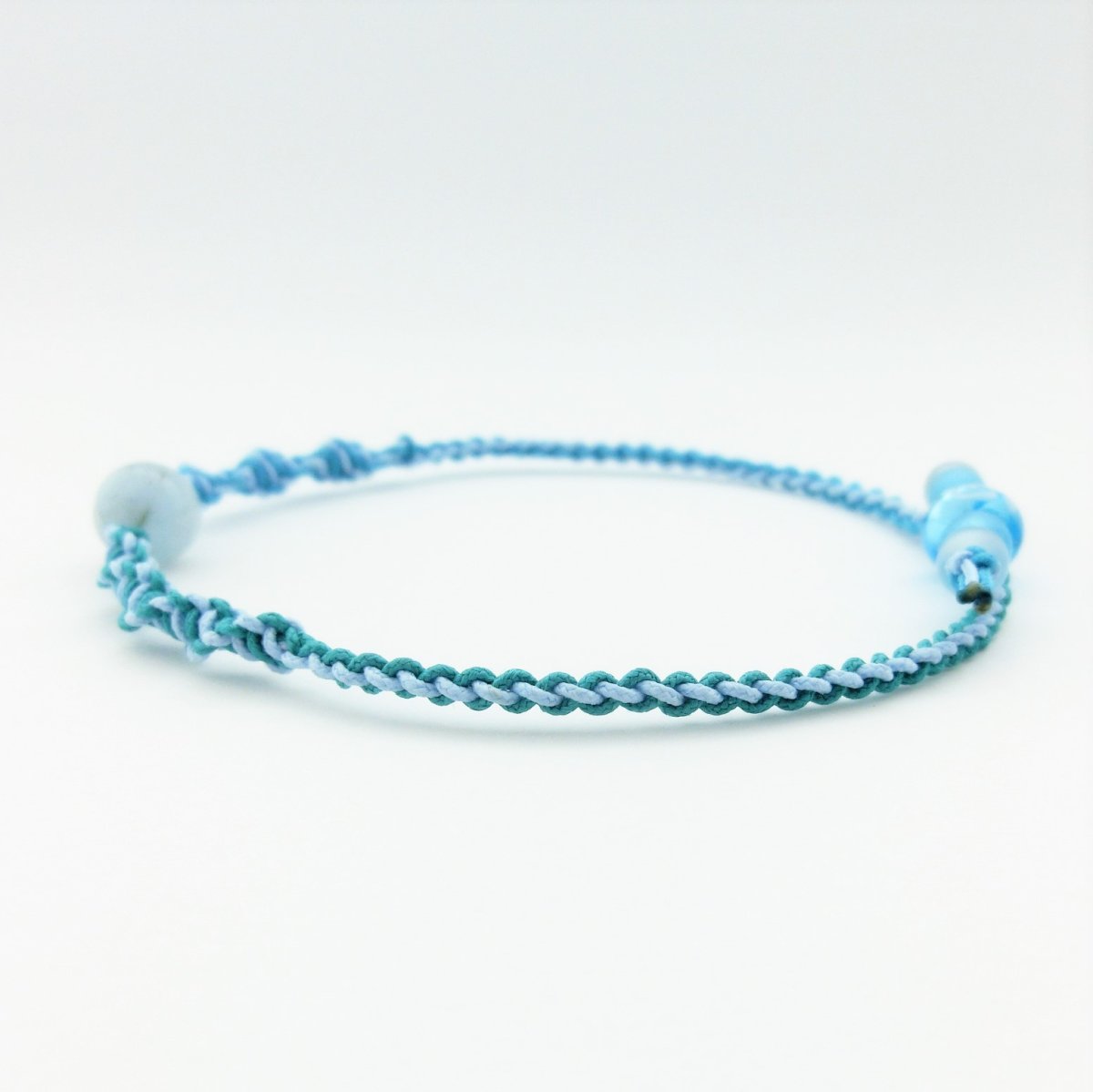 3月誕生石【アクアマリン】｜ブレスレット・アンクレット｜ホワイト×マルサラ・ブラック