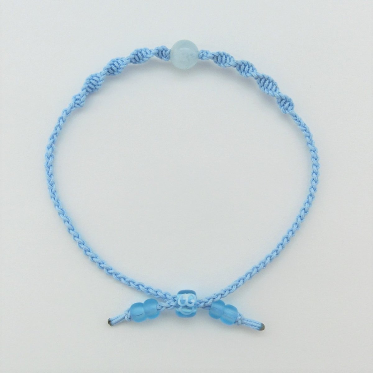 3月誕生石【アクアマリン】｜ブレスレット・アンクレット｜ホワイト×マルサラ・ブラック