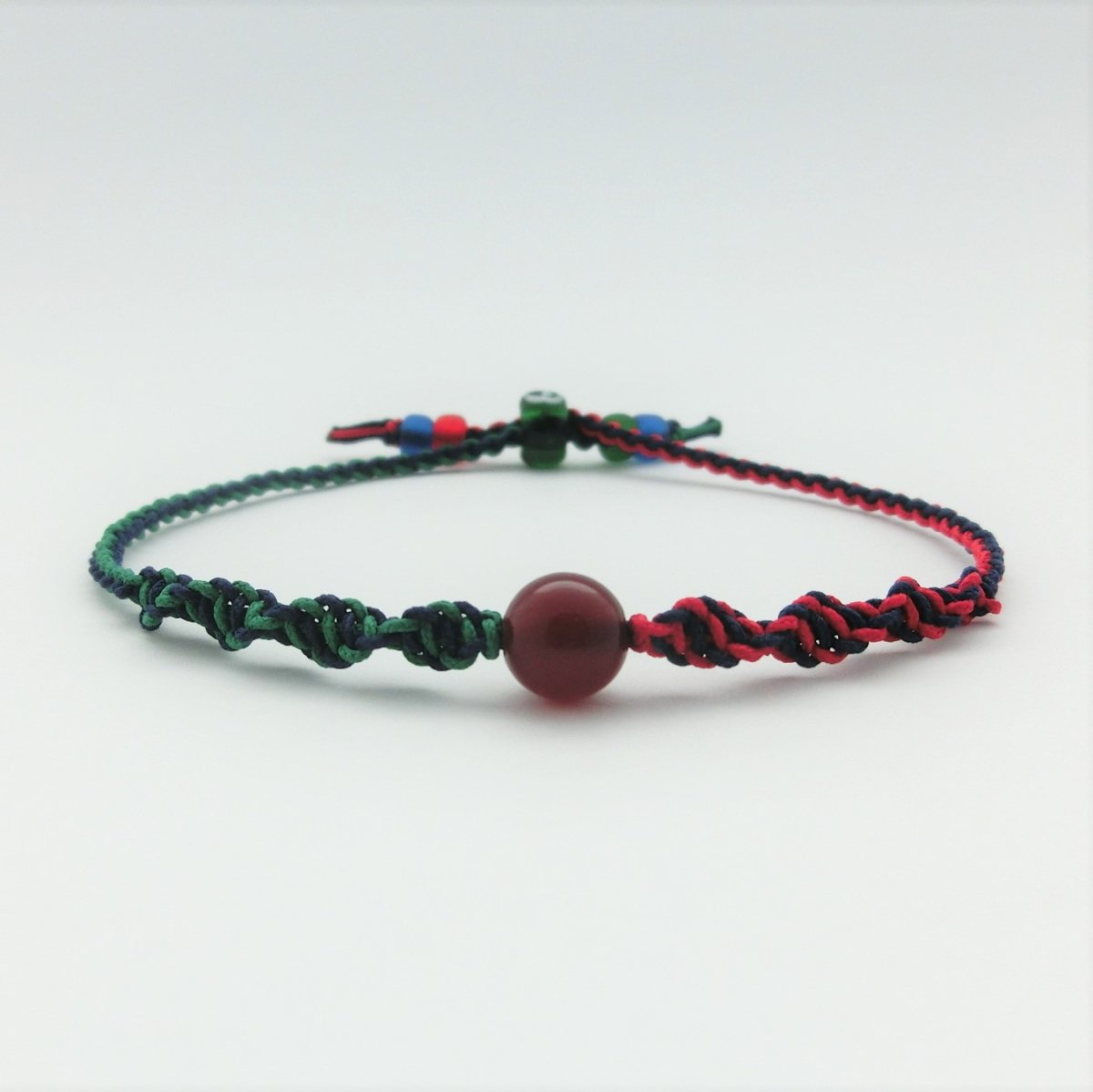 7月誕生石【めのう】|ブレスレット・アンクレット|ホワイト×マルサラ・ブラック